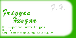 frigyes huszar business card