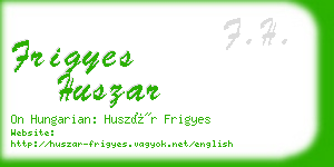 frigyes huszar business card